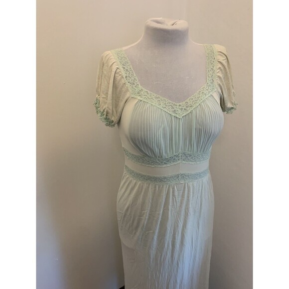 Charmode Mint Green VTG 60s Coquette Milkmaid Babydoll Fairy Nightgown Sleeve 34 - Picture 16 of 16